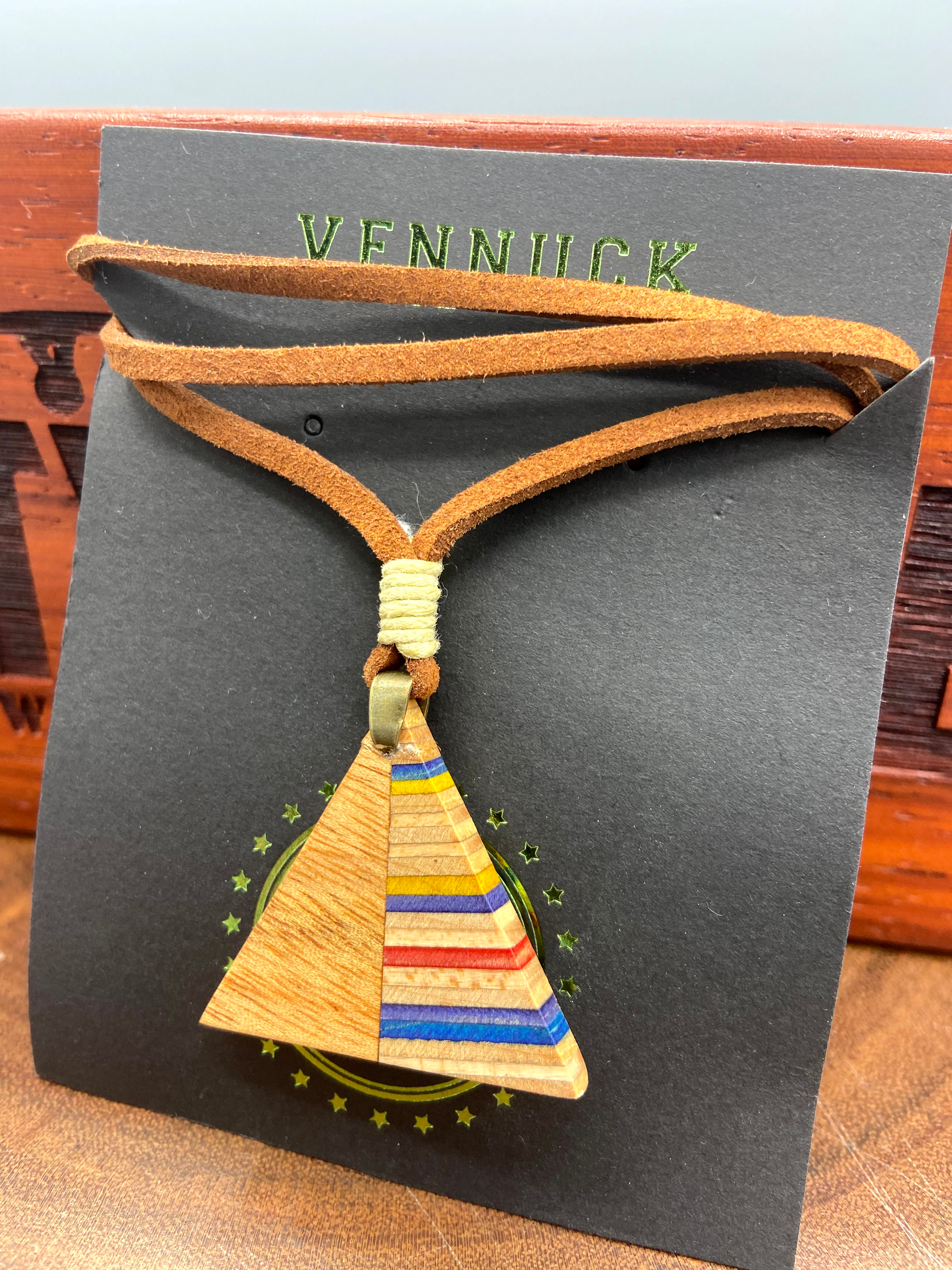 Wooden Triangle Necklace