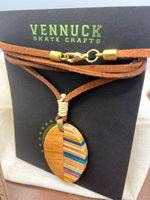 Oval wooden necklace